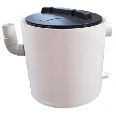 Plaster Trap (Settling Tank) 37 Litre PVC - Round with Sealed Lid and Internal Grit Basket - Australian Made